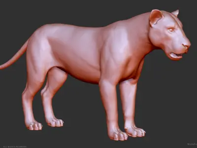 Lion - Highpoly Sculpture 3D model