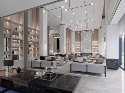 Modern reception lobby 3D model