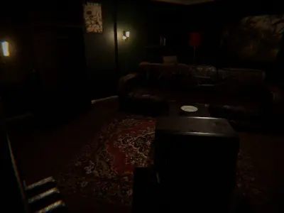 Horror Living Room Low-poly 3D model