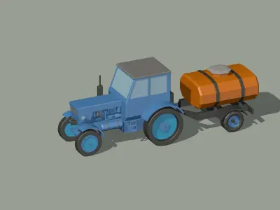 tractor with trailer 3D model