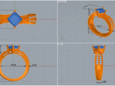 ring code 197 3D print model