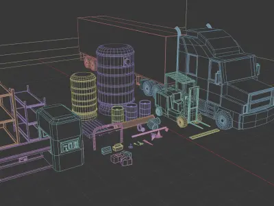Small Factory Pack Low-poly 3D model
