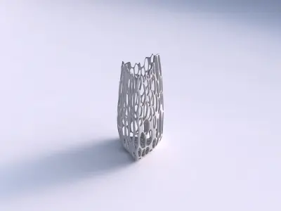 Vase curved tipping triangle 2 with cracked organic lattice 3D print model