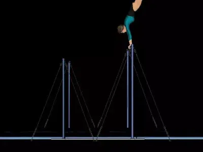 Human gymnastics -uneven bars  3D model