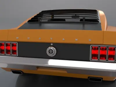 Mustang Boss 1970 High Poly and Low Poly 3D model
