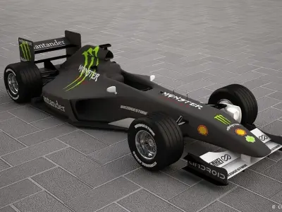 Race Car Low-poly 3D model