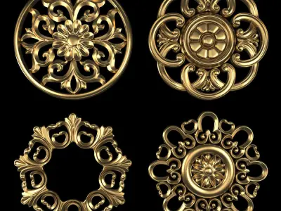 Decorative Wall Rosettes 08 3D model