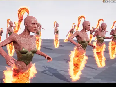 Hell ifrit female low-poly game engine ready 3D model Low-poly 3D model