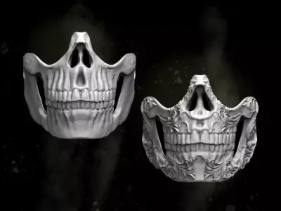  Stylized Skull Mask Ornamental 3D print model