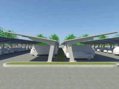 Layout for solar carport 3D model