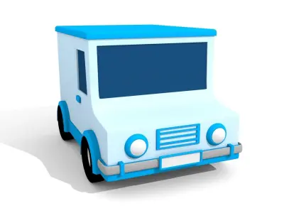 Blue Car - Truck 3D model