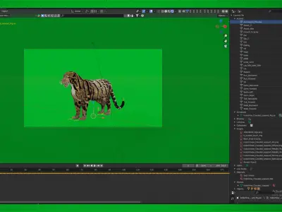 Indochina Clouded Leopard Low-poly 3D model