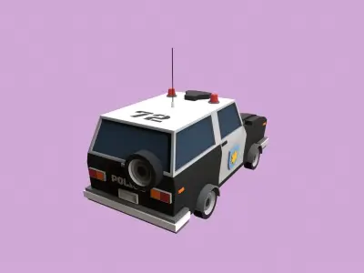 Lowpoly Police Car Low-poly 3D model