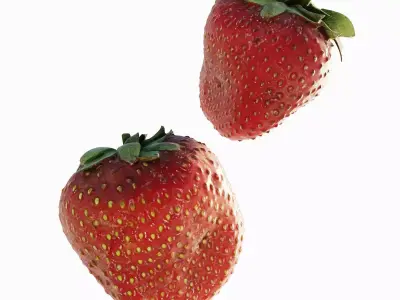 Scanned Strawberry Berry Low-poly 3D model