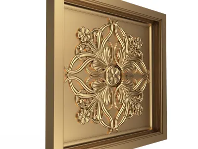 Carved Ceiling Tile 05 Low-poly 3D model