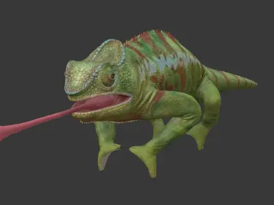 Chameleon Low-poly 3D model