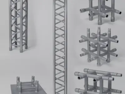 Metal truss set 3D model