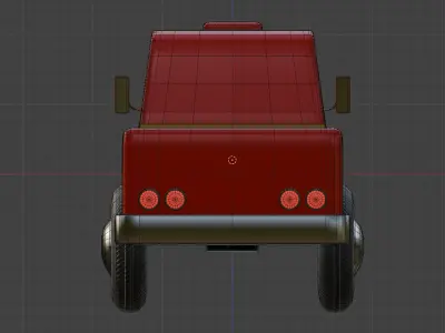 Cartoon Truck PBR and Rigged 3D model