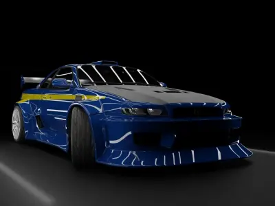 Nissan Skyline R34 NFSU2 Rigged 3D model