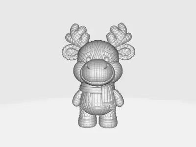 Knitted Christmas  Style Reindeer Figurine Cozy Holiday Toy 3D print model