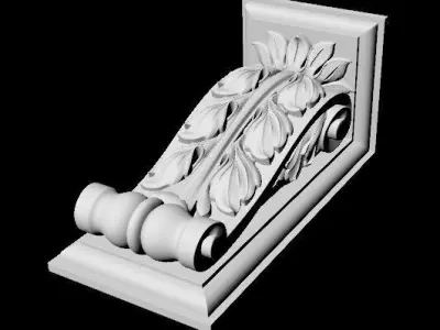 carved pilaster 3D model 8