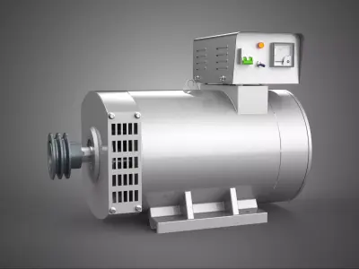 ENGINE MOTOR GENERATOR ALTERNATOR DYNAMO GENSET CONTROL PANEL KW 3D model