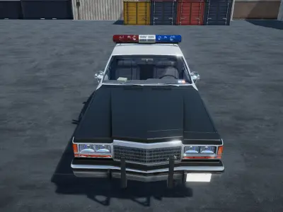 80s Police car unity asset Low-poly 3D model