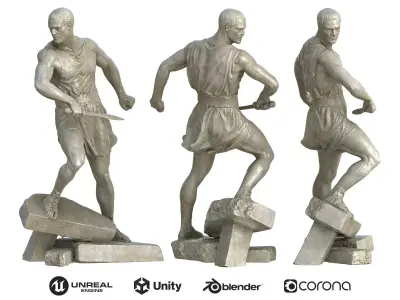 Statue 06 Low-poly 3D model