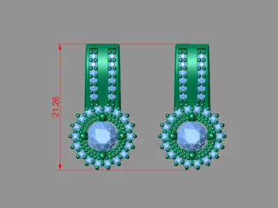 Women Earrings 3DM STL Womens Earring Renders 3D print models   3D print model 29