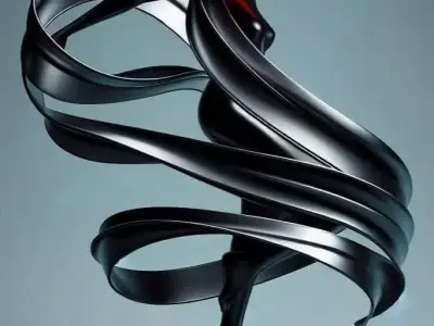 Abstract Dancer Sculpture Ribbon Form Hat 3D Low-poly 3D model