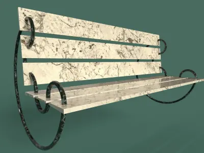 Bench wooden swing chair Free 3D model