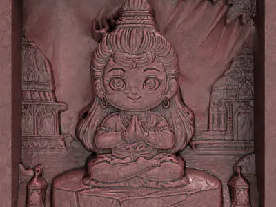 cute little god shive frame cnc  3D print model