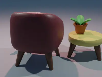 Living Room Chairs 3D model
