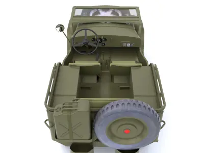 US WWII 1944 Ford GPW Jeep Rigged Low-poly 3D model