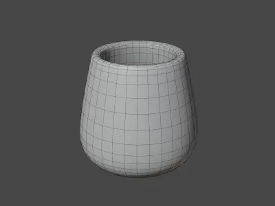Vase short 4K PBR textured Low-poly 3D model