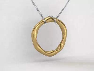 Golden Flow Organic Pendant Jewelry 3D Model 3D print model
