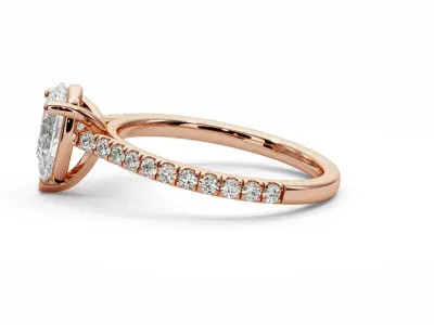 Engagement ring  Pear diamond 3D print model