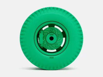 15x10 Radir Tri Ribb Wheel Firestone Dragster Tire 3D print model