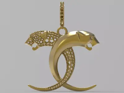 Double tiger stl 3d jewelry stl 3d pendant jp0404 3D print model