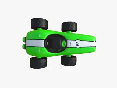 Cartoon Kart F03 Green - Vehicle Racing Design Low-poly 3D model