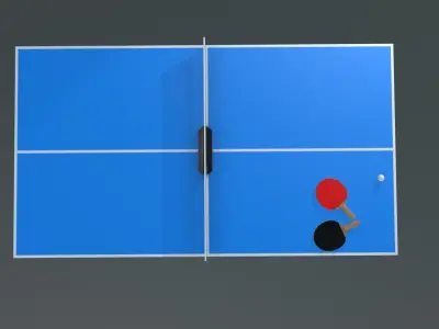 Table Tennis Lowpoly Low-poly 3D model