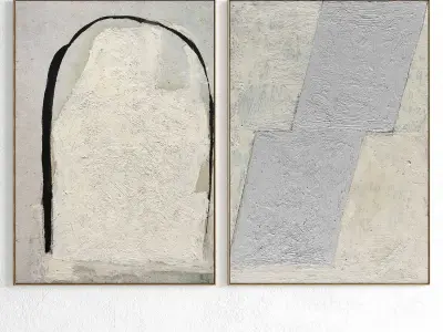 Plaster Two Photo Frame 331 Low-poly 3D model