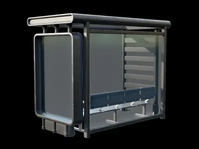 Game Ready Bus Stop 2 Low-poly 3D model