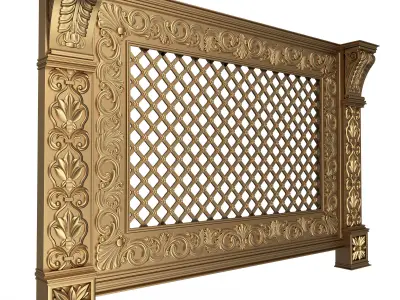Radiator Cover Decorative Screening Grille Panel 05 Low-poly 3D model