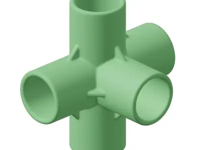 Plastic Five Way Fitting 3D model