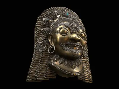 Antique Asian Sculpture PBR Low-poly 3D model