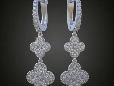 Earring 3D model 3D printable model 0081-10 3D print model