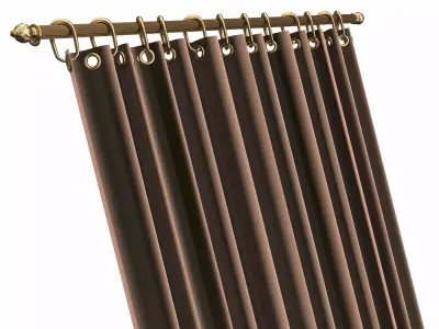 Cornice Classic Curtain 02 Gold Low-poly 3D model