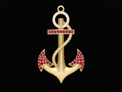 Luxury Anchor Pendant Jewelry 3D Model 2019 3D print model