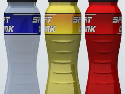MTB bicycle sport bottle with cage 3D model